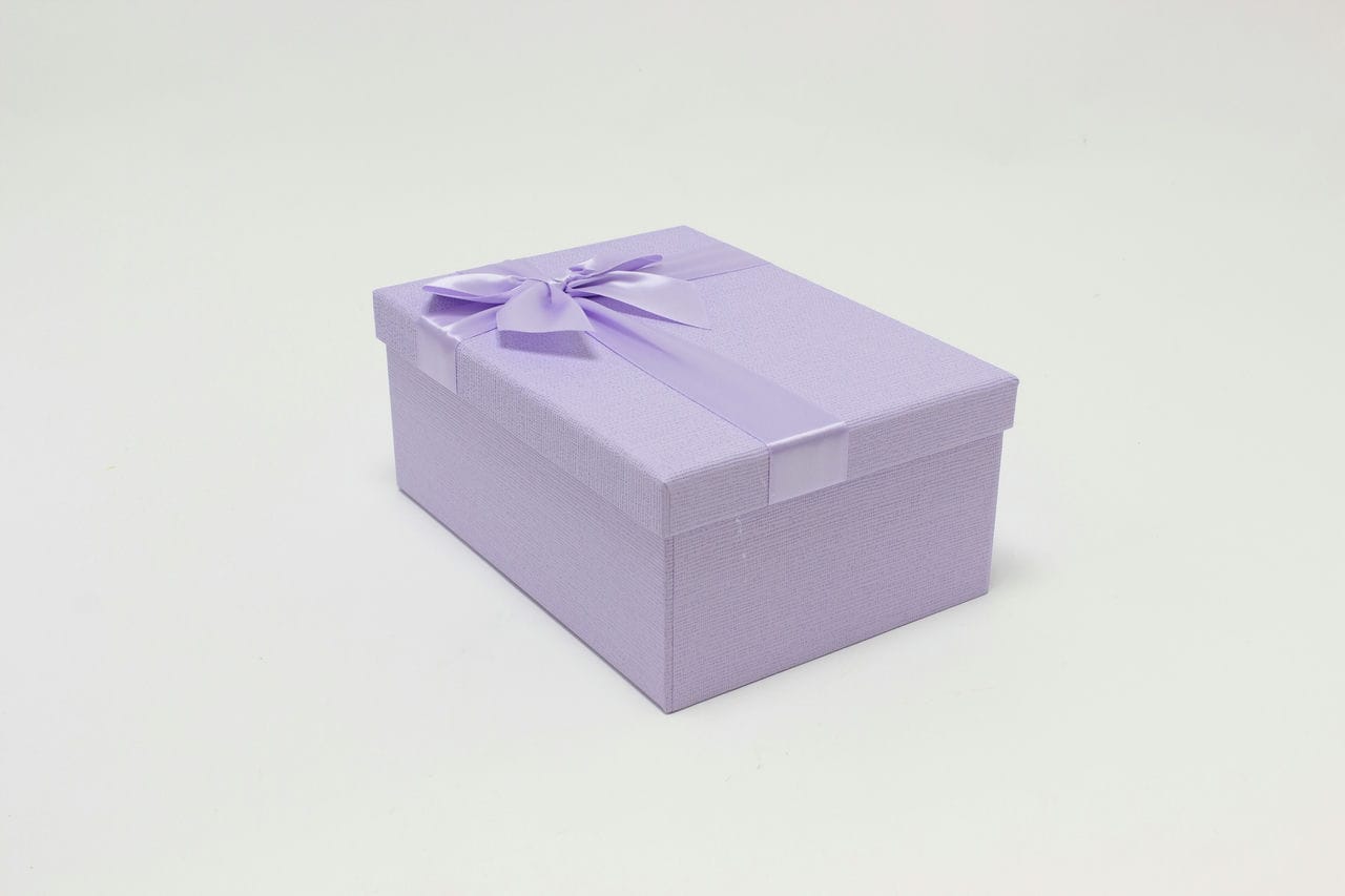 Коробка прямоугольная "Бант" Сиреневый 24,3*17,6*10,5 см (Арт) 721604/0031-6