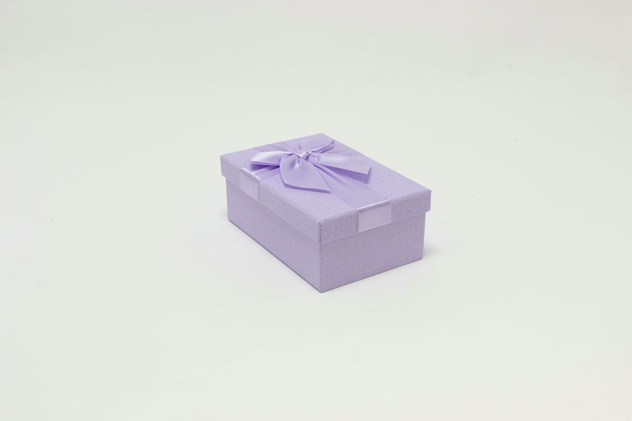 Коробка прямоугольная "Бант" Сиреневый 18,8*12,7*7,5 см (Арт) 721604/0031-9